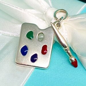 Tiffany & Co Paloma Picasso paint palette rare  charm with box and pouch
